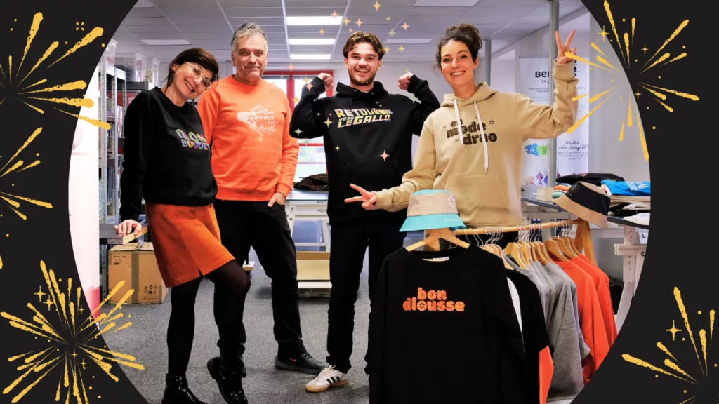 Photo de l'équipe Bertons. De gauche à droite : Marina Pirot, Christophe Robert, Grégoire Le Trocquer, Aouregan Nedellec. 2025 sera l'année de la Haute-Bretagne !